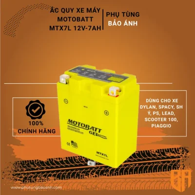 Ắc quy xe máy MOTOBATT MTX7L 12V-7AH: