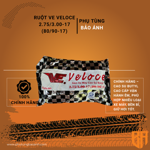 XĂM XE VELOCE - 2.75/3.00-17 (80/90-17)